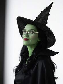 Kostium czarownicy z okularami i akcesoriami dla kobiet na Halloween Czarodziej Cosplay - Wielokolorowe - Zobacz 3