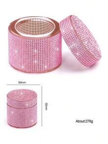 1pc Diamond-Bordered Nail Brush Cleaner Glass Cup With Cover Shiny Rhinestone Glass Manicure Tools - Multicolor - View 20