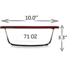 Large Glass Bowl With Lid, Glass Casserole Dish, Borosilicate Bakeware With Lid, Food Storage, Baking Dish With Lid, Oven, Stove, Microwave, Dishwasher And Refrigerator Safe Baking Dish 2.2 Quarts