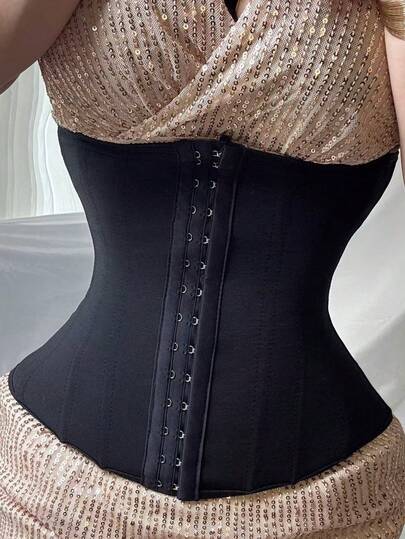 1pc Women's Fitness Training Dance Yoga Shapewear, Black Sports Waist Trainer, Waist & Hip Trainer, Slimming Waist Cincher Belt, Breathable Mesh Fabric