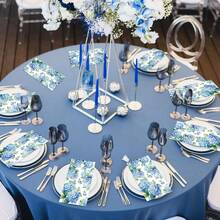 100 Pcs Hydrangea Paper Napkins 2 Ply Watercolor Blue Floral Butterfly Disposable Absorbent Hand Towels Spring Guest Napkins For Seasonal Wedding Lunch Dinner Bathroom Kitchen Supplies Decorations - 100Pcs Blue Hydrangea Paper Napkins - 查看 6