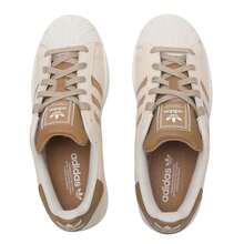 Adidas Originals 男女款休闲运动鞋 SUPERSTAR II 贝壳头低帮系带舒适轻便鞋 - 奇妙白/紙板黃/漢玉白色 - 查看 4