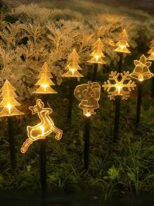 5 Pcak Christmas Solar Acrylic Column Lights, Outdoor Waterproof Solar LED Christmas-Themed Decorative Lights, Featuring A Deer, A Christmas Tree And Snowflake Pattern Design, With 8 Lighting Modes, Suitable For Winter Decoration, Christmas Tree Decoration, Christmas Scene Garden, Driveway, Corridor, Terrace, Fence, Courtyard, Path, Steps Decoration, And Creating A Festive Atmosphere At Christmas Parties, A Beautiful Christmas Gift. Christmas Decoration XMAS Decor Christmas Tree Gift Decor Thanksgiving Wedding Home Decor Home Decor Fall Decor Autumn Decor Birthday Decorations For Gifts Party Supplies Indoor Outdoor Garden Holiday Festival Decor Halloween Decor Wall Decor Halloween Ornaments Christmas Decoration XMAS Decor Christmas Tree Gift Decor Thanksgiving Wedding Home Decor Home Decor Fall Decor Autumn Decor Birthday Decorations For Gifts Party Supplies Indoor Outdoor Garden Holiday Festival Decor Halloween Decor Wall Decor Halloween Ornaments