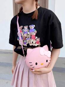 Sanrio 1 PC For Hello Kitty & Family Fanny Pack - Cute Cartoon Design, Lightweight & Portable Organizer Bag For Daily Outings, Hand Washable Silicone Material, Ideal For Travel And Outdoor Activities, Travel Organizer | Playful Accessory | Silicone Fanny Pack, For Hello Kitty Accessories