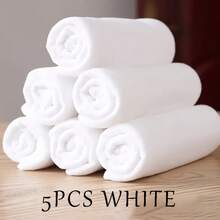 5 sztuk superchłonnej i miękkiej białej bawełny, koronkowy ręcznik do nosa, ściereczka do czyszczenia butów, mały kwadratowy ręcznik dla przedszkolaków, jednorazowy biały ręcznik do łazienki w hotelu, ultralekki, wielofunkcyjny biały kwadratowy ręcznik z koronki, odpowiedni do hoteli i restauracji, wytrzymały materiał, nadaje się do pralek i jako ręczniki do twarzy - Wielokolorowe - Zobacz 3