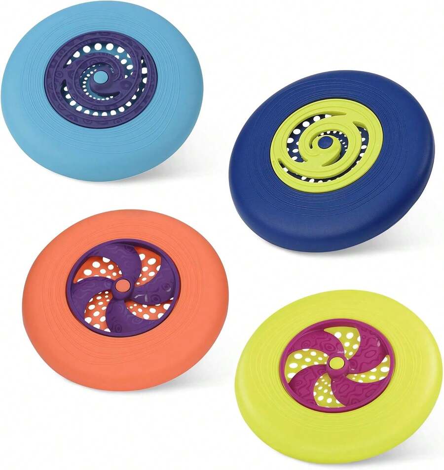 b. Toys – Juguete de Discos Voladores – 4 Frisbees Coloridos – Juguete para Jugar afuera - Juegos para niños – Set de Discos voladores para Jugar en el Parque o la Playa – 4 años + - 4 frisbees - Ver 1