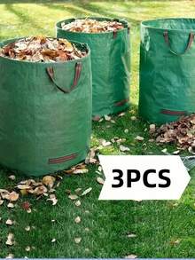 3个/2个/1个可重复使用大容量落叶袋，防水防腐草坪袋，可折叠绿色庭院垃圾袋，花园灰尘收集袋，用于收集落叶，大容量园艺袋，草坪、泳池、花园落叶垃圾袋，商业回收袋 - 彩色 - 查看 16