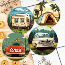 1set/4buc/6buc suporturi pentru pahare de noroi cu diatomee, model de foc de tabără pentru camping, suporturi pentru cafea cu motive florale, decorațiuni multi-ocazie pentru casă și restaurant, cadouri de festival, decorațiuni de masă, decorațiuni zilnice, decorațiuni pentru petreceri tematice.