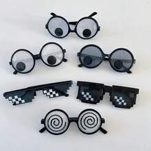 1pc Novelty Mosaic Glasses With Animated Eyes - Fun Party Accessory For Men & Women, Suitable For Events, Weddings, Birthdays, Bachelorette Parties, Graduations And Carnivals - Fashionable Glasses And Spiral Shapes, Eyewear Accessories