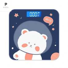 Básculas electrónicas humanas alta precisión diseño dibujos animados patrón aleatorio balanza digital peso corporal baño hogar pantalla lcd sofisticada fácil uso durable - Multicolor - Ver 3