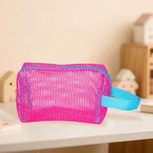 Borsa Tofu minimalista dai colori della dopamina, borsa cosmetica a rete di grande capacità, borsa da viaggio portatile e colorata in rete, borsa per articoli da viaggio per la scuola, le vacanze e il ritorno a scuola, borsa da toilette impermeabile, borsa per il trucco, borsa da toilette per crociere, per donne e uomini