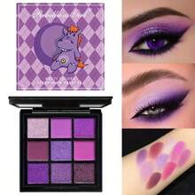 2pcs Blue Purple Eyeshadow Palette Set, Shimmer Glitter & Matte Shades, Enchantress Blue & Purple Violet Color Tone, Waterproof, Highly Pigmented, Smokey Sparkling Pressed Glitter, Colorful Party Stage Makeup For Music Festival - 彩色 - 查看 6