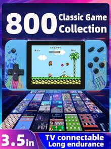 1pc Handheld Game Console Including 800 Games Large Screen Retro Nostalgic Old-Fashioned Game Consoles Support To TV Russian Classic Block Machine 8090s Memories Mini Micro Game Console Support 2 Players Battle With HD 3.5-Inch Screen Birthday Gift