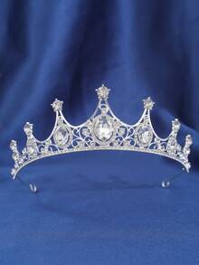 1pc Elegant Classic Crystal Crown Bridal Headpiece, Suitable For Women's Events And Party Attire, Coronas, Tiara, Hair Vine, Accessories - Multicolor - View 25