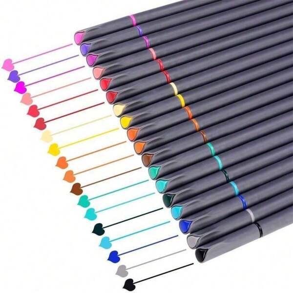 Juego de bolígrafos de gancho de colores, bolígrafos de punta fina, bolígrafos de dibujo con múltiples orificios para líneas finas, utilizados para escritura en diarios, toma de notas, calendario, colorear, arte, útiles escolares y de oficina, multicolor