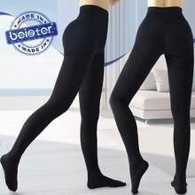AILAKA 20-30mmHg Compression Socks, Men's And Women's High Waisted Pantyhose, Exposed Toe Breathable/Toe Wrapped Warm Medical Pressure Socks, Black Beige Venous Stretch Socks, Thigh High Compression Tight Gradient Support - Black - View 6