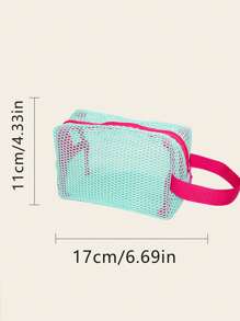 Borsa Tofu minimalista dai colori della dopamina, borsa cosmetica a rete di grande capacità, borsa da viaggio portatile e colorata in rete, borsa per articoli da viaggio per la scuola, le vacanze e il ritorno a scuola, borsa da toilette impermeabile, borsa per il trucco, borsa da toilette per crociere, per donne e uomini