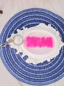 Etiqueta de nombre para mochila, llavero de acrílico personalizado, etiqueta de acrílico personalizada, etiqueta para bolsa de pañales, etiqueta para lonchera, etiqueta para niños, llavero personalizado para Acción de Gracias, Navidad, familia, novia, mamá, regalos, accesorios personalizados, estilo casual callejero - plateado - Ver 18