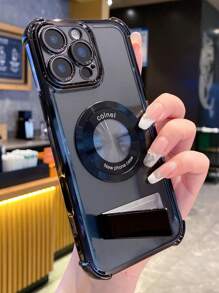 极简主义支架手机壳，防震/TPU 硅胶软边高端保护套，防尘角加厚奢华手机壳兼容三星 Galaxy S24 Ultra/S24 Plus/S24/S23 Ultra/S23 Plus/S23/S22 Ultra/S22 Plus/S22/S21 Ultra/S21 Plus/S21 FE/S23 FE/S20 Ultra/S20 Plus/S20 FE 和支架电镀 + TPU 硅胶软边全覆盖高端保护壳适用于 OPPO A5x/C12 3456789/987654321，适用于 OPPO A12 3456789 987654321 防水防摔防刮