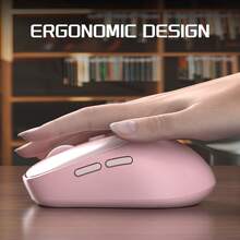 MAGEEGEE 2.4G Laptop Mouse With USB Receiver, Ultra-Thin Travel Mouse Compatible With MacBook Air/Pro, IPad, Tablets - Pink - View 2