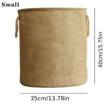 1pc Jute Laundry Basket, Large Capacity Laundry Hampers, Foldable Storage Baskets, Collapsible Laundry Baskets For Clothes, Towels & Toys Storage, Indoor Laundry Hampers, Perfect For Bathroom, Dorm, Laundry Room Organization And Storage