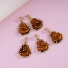 Buddha Necklace Green Jade Laughing Buddha 18K Gold Plated Chain Buddah Necklaces For Women Men Moms Gifts Luxury Jewelry Gifts For Her Him2025 - 金虎眼石 - 查看 7