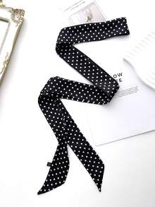 1件装时尚缎带波点印花薄围巾头巾韩式领巾长围巾婚礼礼服 - 彩色 - 查看 16