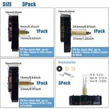 3 Stück Quarz Uhrwerk mit Lautlosem Mechanismus, Wellenlänge 16mm 23mm 31mm, beinhaltet 7 Sets Uhrzeiger, DIY Wanduhr Reparatur Set, geeignet für Wanddekoration & Geschenke, Heimdekoration, Raumdekoration