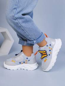 1 Pair Baby Mesh Sneakers, Casual Low-Top Shoes For Autumn, Versatile - Grey - View 3