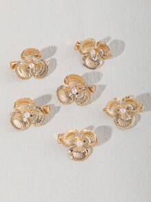 6个简约合金花叶发夹，可爱发饰，适合婚礼、日常、派对、生日、夏季、海滩等场合。 - 金色 - 查看 13