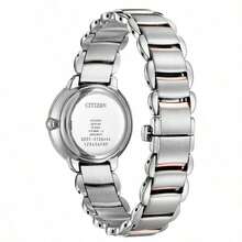 CITIZEN 西铁城女式石英机芯 天然珍珠贝母表盘 金色表盘指针 不锈钢表壳和表带 圆点混合时标 双击蝴蝶扣 封闭式表底 适合日常佩戴 休闲 职场 50 米防水经典手表 XSEM0924-85Y - 粉色 - 查看 2