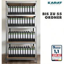 KARAT Schwerlastregale für Garage Keller Werkstatt Steckregal Weitspannregal Lagerregal Kellerregal Eckregal Reifenregal Gitterregal Verzinkt 180 x 90 x 60 cm - 180x90x60cm - Übersicht 5