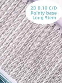 800PCS 20 Rows XXL Tray 2D Promade Volume Fans Lashes Trays Pestañas 0.10mm Thickness C D Curl 8-15mm Mix Natural Long Super Soft Handmade Fans Lashes Extensions Mega Tray Ultra Dark Pointy Thin Base Imported Korean PBT Fiber For Professional Beauty Festive Christmas - màu đen - Xem 8