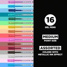 Gelly Roll Metallic Gel Pens - Pens For Scrapbook, Journals, Or Drawing - Colored Metallic Ink - Medium Line - 16 Pack,10405754 - Redwood - View 2