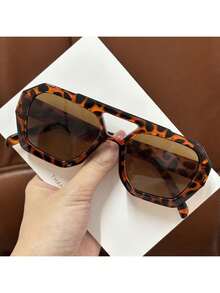 New Arrival High-End Square Double Beam Fashion Glasses Women Retro Personalized Ocean Film Fashion Glasses Shades Beach Accessories Beach Accessories For Women Glasses Shades For Summer Beach Vacation, Outdoor, Travel