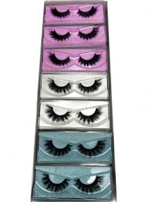 New Luxury 21 Pairs Fluffy&Thick 3D False Eyelashes With Glitter Paper Box,Lashes Bulk Christmas Gifts,3D Cat Eye Eyelashes Natural Looking Soft,Volume Eyelashes Fake Eyelashes,Protable,Europe And America Style Thick,Cartoon Eyelashes Look Makeup Manga Lashes,Dramatic Messy Mink Lashes Wispy, Individual Package Faux Mink Lashes Wholesale,Cosmetic Makeup Tool For Beginner - màu đen - Xem 10
