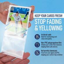 Premium Penny Sleeves For Trading Cards Soft Trading Card Sleeves For Baseball Cards Ultra Clear Plastic Pro Sports Card Sleeve Football MTG Collector Sleeve Standard + Thick Options Available - Clear - View 7
