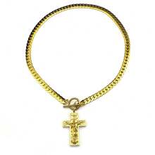 Stainless Steel Cross Jesus Crucifixion Pendant Necklace, Unisex, Gold Hip Hop Style Neck Chain, Christian Jewelry - Necklace - View 5