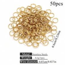 50pcs Stainless Steel Fashion Double Layer Key Ring Open Ring DIY Bracelet Necklace Jewelry Accessories Making