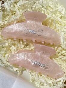 1 件个性化女士夏季海洋元素椭圆发夹，带海星、贝壳、美人鱼装饰，可定制名字扎染夹，适合海滩度假，送给她/妈妈的礼物