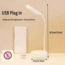 Portable LED Desk Lamp, Tri-Colour Dimming, USB Powered, Polished Finish - Great For Reading And Home Office Use - 3 màu đèn (không bao gồm pin) - Xem 4