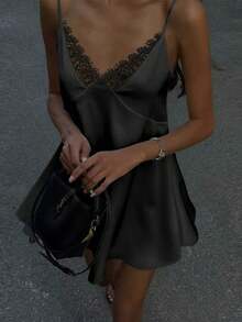 Women 2025 Summer Outfits, Beach Wedding Guest Dress – White Lace & Satin Backless Mini Sundress | Vacation Outfits Woman, Coachella Rave, Ibiza Festival, Graduation Party, Strappy V-Neck Elegance, Bridal Shower, Date Night, Casual Chic With Detachable Poncho