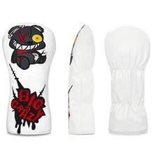 White Pirate One-Eyed Bear Golf Wood Club Set, Suitable For Hybrid Driver Wood, Turf Wood Cover, Golf Accessories, Golf Supplies - White - View 3