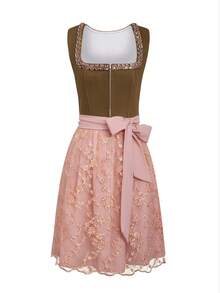 ii 巴伐利亚啤酒节礼服女式德国连衣裙狂欢节万圣节服装 - 棕色 - 查看 1