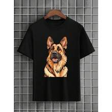 German Shepherd Dog T-Shirt Printed 100% Cotton Unisex Women Men Comfortable