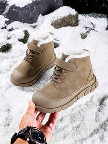 Children's Hiking Boots, Thermal Lined, Wide Toe Box, Suitable For Boys And Girls Daily Casual And Outdoor Hiking, Camping, Autumn/Winter New - Camel - View 4