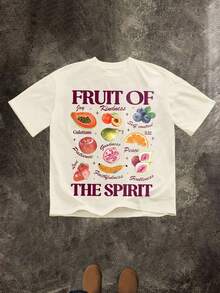 FRUIT OF THE SPIRIT (220 Cotton T-Shirt) Men's Round Neck And Short Sleeves, Casual Cotton, Casual Fashion, Suitable For Indoor And Outdoor Wear And Holiday Gifts - Màu be - Xem 1