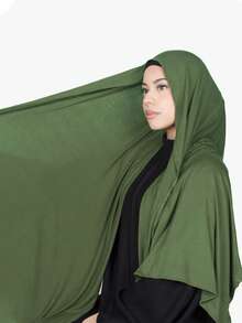 1件装女士经典纯色长披肩，优雅休闲流苏围巾，优质针织莫代尔面料，头巾式头巾，适合日常生活、旅行和聚会等场合。