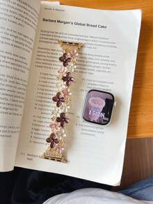 Curea Apple Watch în stil pictură în ulei floral pentru femei, potrivită pentru Apple Watch Series 10/9/8/7/6/5/4, 38 mm/40 mm/41 mm/42 mm/44 mm/45 mm/46 mm/49 mm, vintage și elegantă