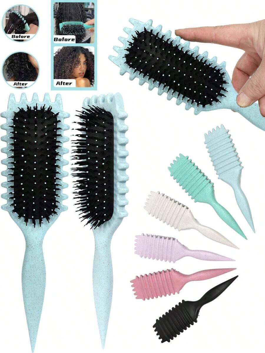 2025 New Curl Defining Brush-Curly Hair Brush Define Styling Brush For Curly Hair, Curl Brush For Curly Hair Wet, Shaping & Defining Curls For Women Boy Valentine Heart Valentine - 彩色 - 查看 1